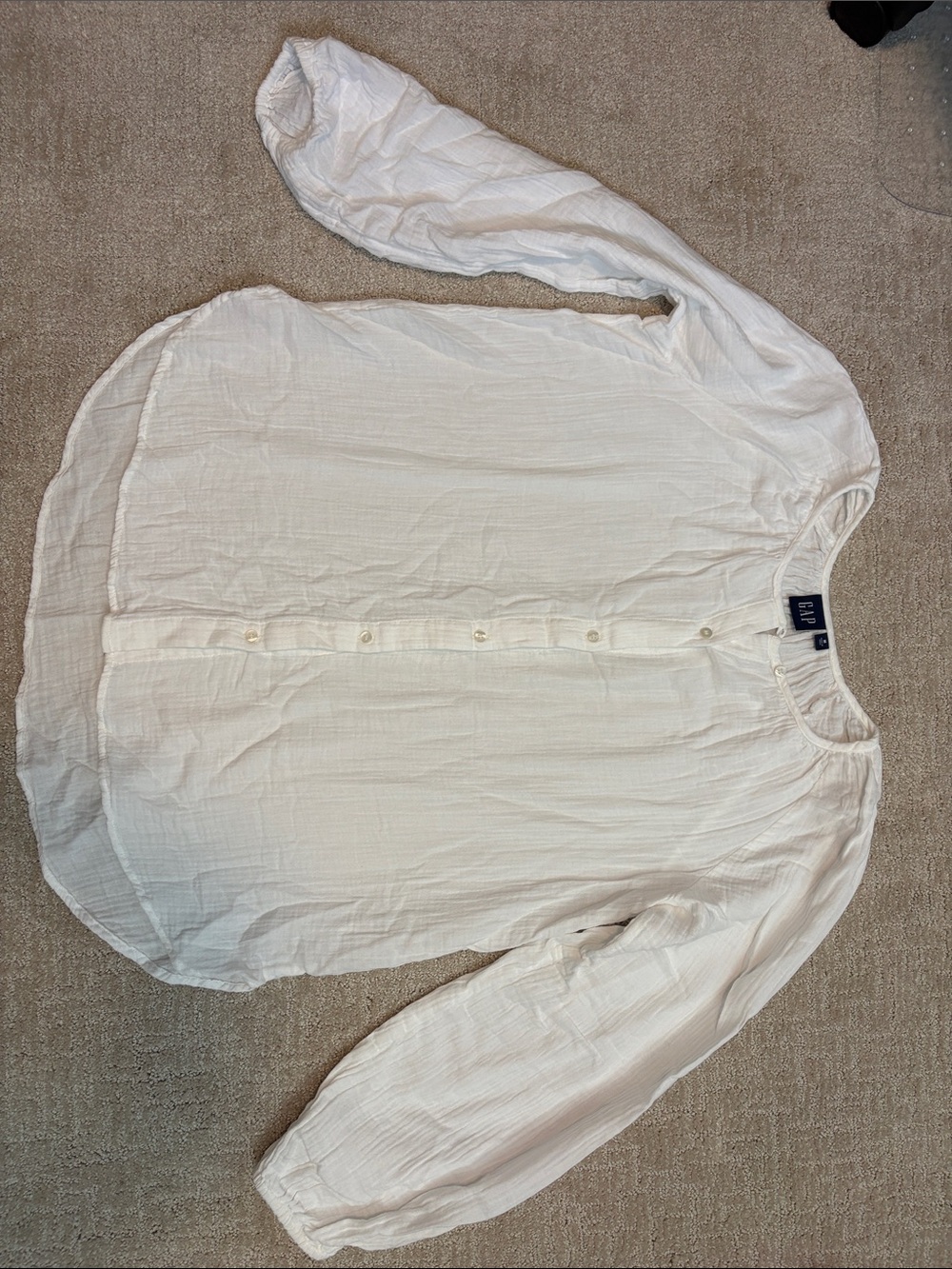 GAP Womens Medium White Button-Down Shirt 100% Cotton Summer Spring Costal